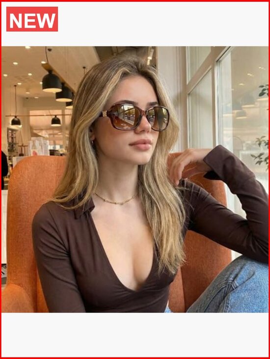 Vintage Square Polarized Sunglasses with UV400 Protection Wraparound Shade main image 7